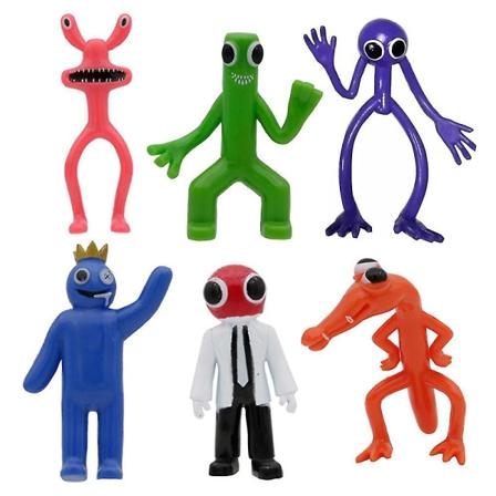 6 Pak Rainbow Friends Actionfigurer Gyserfigur Legetøj Børnefødselsdagskage Topper Halloween Julepynt Gave