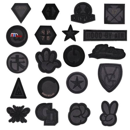 20 st Broderade Stryk-på-lapp, Svart Badge Broderade Lapp Applikationer Sy-på-lapp Stryk-på-överföringar Dekaler f