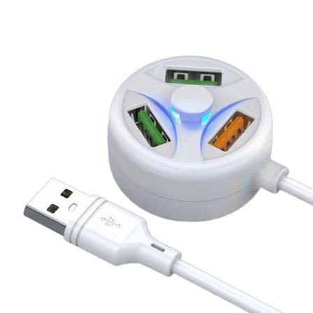 Mångsidig USB hubb med 3 laddningsportar Multi USB Port Expander Perfekt för USB adaptrar Flera telefonladdningar
