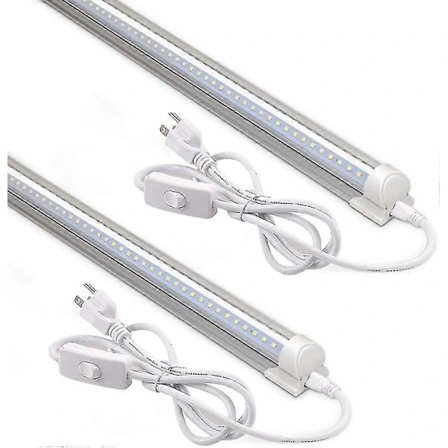 LED-verkstadslampa 2ft, 20w 2500lm 5000k, T8 LED-armatur, Klar kåpa, Tak- och verkstadslampa, Kopplingsbara lysrör, Verkstadslampor för rum, G