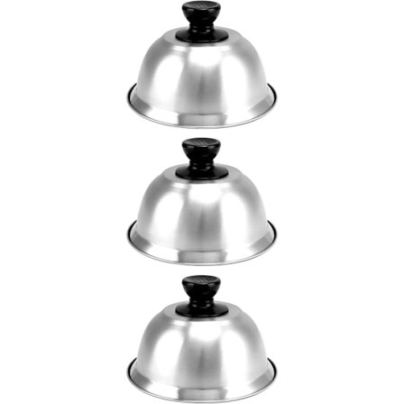 Pakke med 3 Burgerlokk, Smeltekuppel, Rustfritt Stål, 16 x 10 cm, For Burger