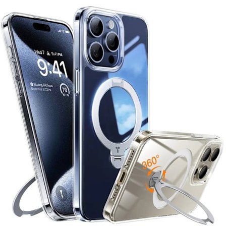 TORRAS Mobilskal till iPhone 15 Pro Magsafe Ringhållare - Transparent