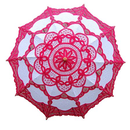 Handgjord Spets Parasoll Victoria Stil Solparasoll Med Lång Fotografering