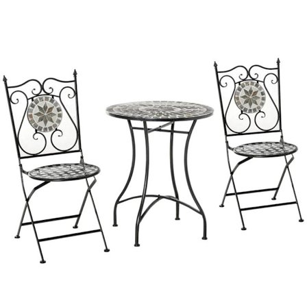 Rootz 3 st Mosaik Kakel Trädgård Bistro Set - trädgård sittgrupp