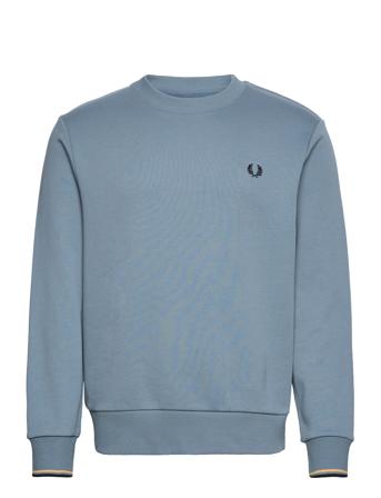 Crew Neck Sweatshirt Sweat-shirt Genser Blå Fred Perry*Betinget Tilbud