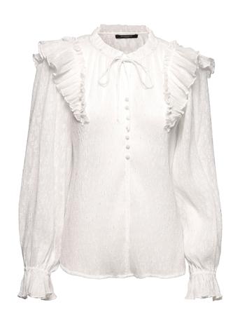 Abelia Katarina Blouse Bluse Langermet Hvit Bruuns Bazaar
