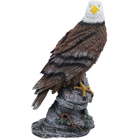 Hagefigur av Skallet Ørn i Resin, Ørn Resin Hagefigur Utendørs Skulptur Plen Hage Dekor, Hagefigurer