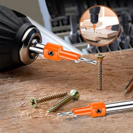 Försänkare, 5 extra borr och 1 10 mm försänkare träförsänkare konborr, HSS träborrsats försänkare borrsats, träförsänkare