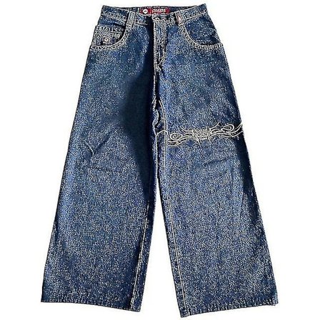 Baggy-farkut Hip Hop Rock -kirjailukuvio Miehet Naiset 2024 Uusi muoti Streetwear Retro Harajuku Korkeavyötäröiset leveälahkeiset farkut