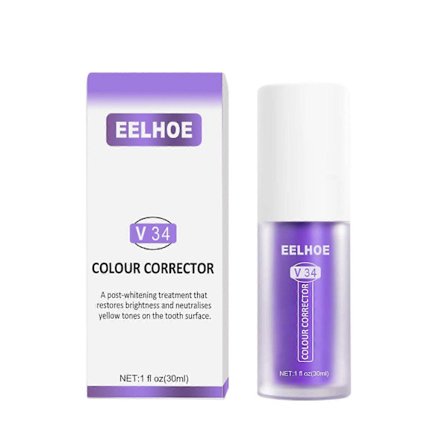 Eelhoe V34 Tandbleknings Tandkräm, Oral Tandblekning, Fläckborttagning, Lila Tandbleknings Tandkräm