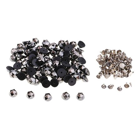 100 set plast geometriska nitar läderhantverk pressknappar svart