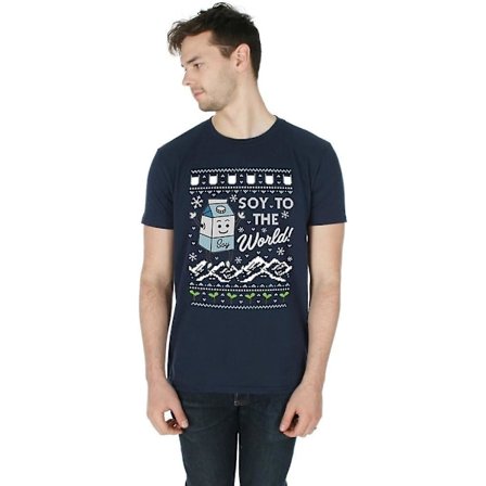Soy To The World Christmas Ugly Xmas Vegansk laktosmat Rolig T-shirt