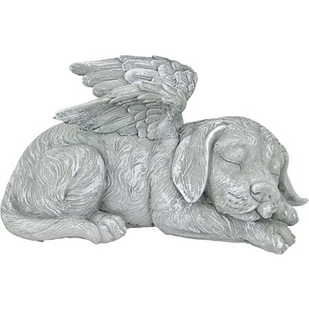 Design Toscano Pet Memorial Angel Dog Honorary Statue Headstone, Polyresin