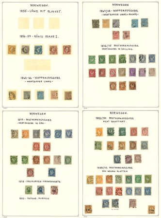 Norge til 1969 - Samling på løse fortryksblade - Stemplet