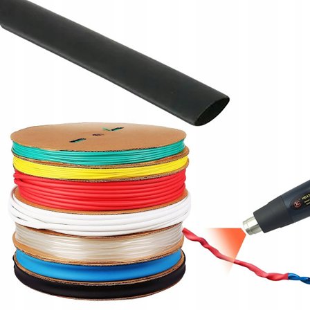 Krympeslange Svart 18Mm 1M – Tynnvegget Selvslukkende | Krympforhold 2:1 | Vanntett Isolasjon