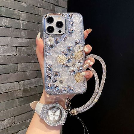 iPhone Mobilskal - Diamantrosblomma med Armband