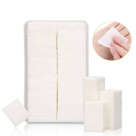 1000 st Ultratunna Sminkborttagningspads för Ansikte och Ögon, Nagelservetter Nagelkonst Gel Polish Remover Pads, Fyrkantiga, Mjuka och Luddfria
