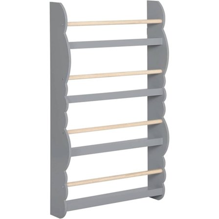 Rootz vægmonteret børnebogreol - Børnebogreol - Sikker, stilfuld, frontvendt hylder - Giftfri, sikker, pladsbesparende - 98 cm x 60 cm x 14,5 cm