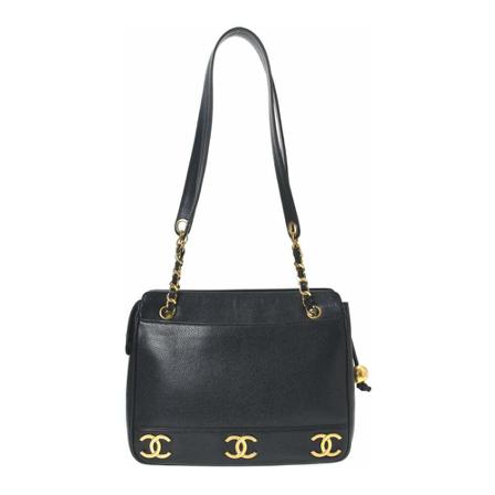 Chanel Vintage Pre-owned Shoulder Väska svart, Dam Vintage Väskor, Dam, Storlek: ONE SIZE