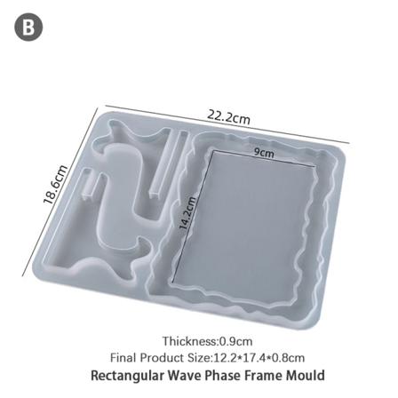 Gör-det-själv Fotoram Form Rektangel Oval Molds Med Stan