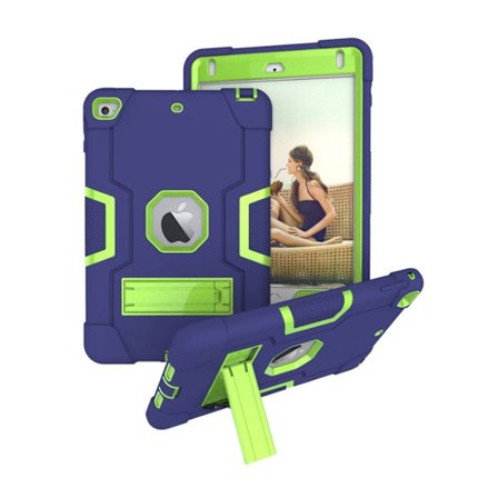 Stötsäkert hybridfodral till iPad Mini (2019) - Mörkblå / Grön