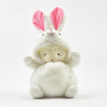 Förvandlas till en Lammdocka Barnens Semestergåva Söt Lamm Klä upp Plyschleksak (kanin) A