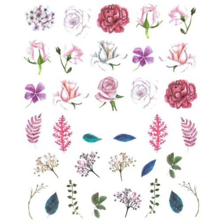 Vanddekaler - Blomster - STZ-715 - Til negle