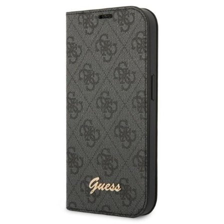 Guess GUBKP14SHG4SHK iPhone 14 6.1 "musta / musta kirja 4G Vintage Gold logo