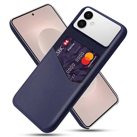 Mobilskal till Samsung Galaxy S26 Edge PU Läder Klädtextur Hård PC - Blå