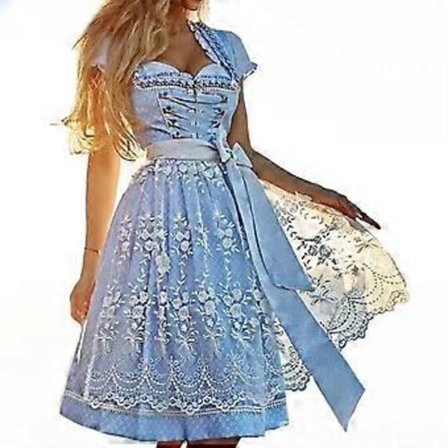 s-3xl Dame Oktoberfest Kostyme Tysk Dirndl Kjole Kostyme Kjole Bayersk Karneval Party Kjole (XL Lyseblå)