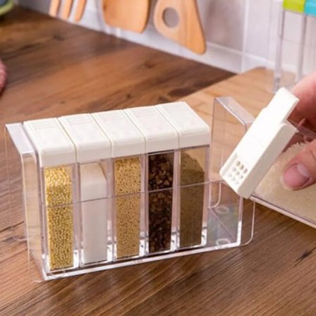 Sex-i-En Salt MSG Kryddglas Kryddförvaringslåda - vit