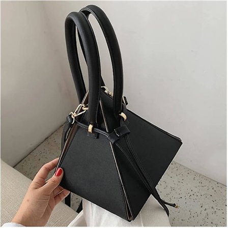 Läderhandväska Mini Lady Clutch Handväska Handväska Lady Chain Handväska (svart)