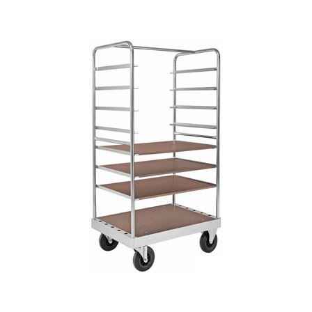 Hyllevogn, 1000x700x1900 mm, elforsinket ramme med MDF plater, med brems