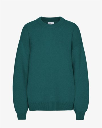 Oversized Merino Wool Crew - Ocean Green XS