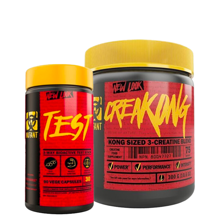 CreaKong Creatine 300 g + Mutant Test Testosteroni Supplement 90 kapselia