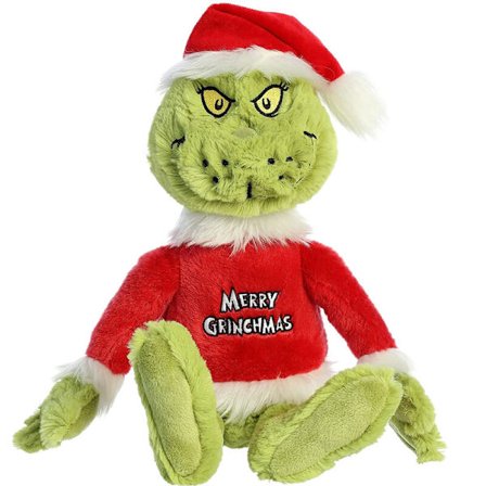 Kuinka Grinch varasti pehmolelujoululahjan pehmeällä täytetyllä nukella