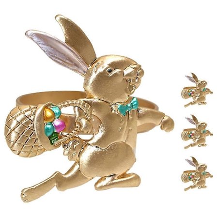 4 stk. Påske-tema Kanin Serviett Holder Serviettspenne Kanin Serviettringer