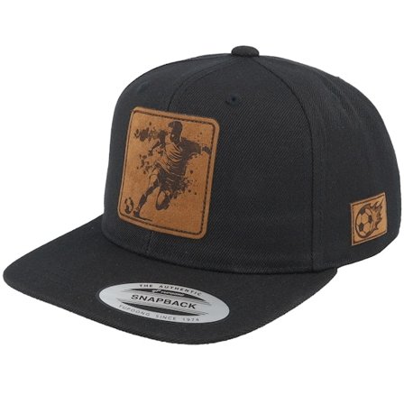 Kiddo Cap - Kids Soccer Football Engraved Patch Black Snapback Snapback Black Cap - @ Hatstore