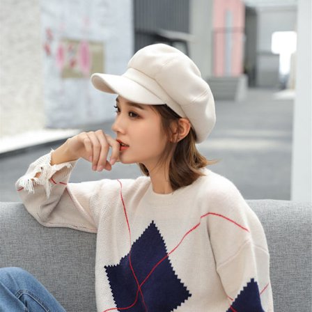Beige Dame Beret Hat Fransk Beret Vinter Efterår Hat Damer Pige