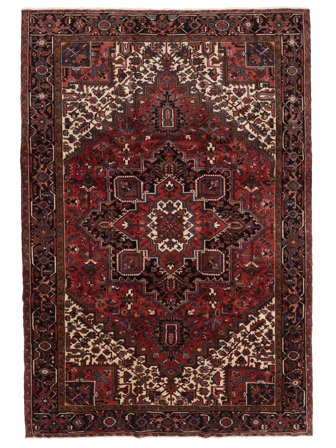 Oriental Heriz Rug 240X350 Black/Dark Red Wool, Persia
