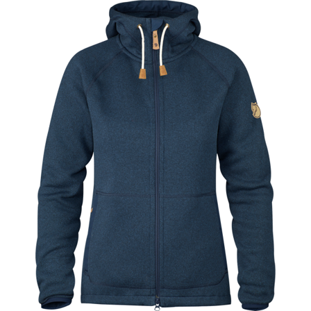 Fjällräven Övik Fleece Pull à Casquetteuche XL - female - Navy/Bleu - Fleece