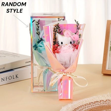 Boligdekoration med kunstige blomster Sanrio Kuromi gavefest store øre hund lyserød blomsterdekoration