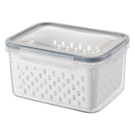 Kylskåp med dubbla lager Färsklåda Dränerande förvaringsbehållare för frukt och grönsaker