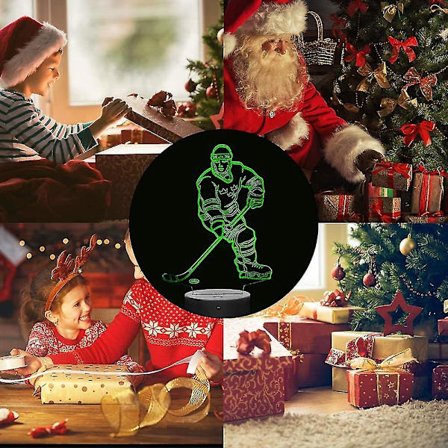 Hockey Spiller Nattlampe, 3d Hockey Lampe For Barn 7 Berøringsfarger Endrende Led Bordlamper Kule Leker Gaver Bursdag Juledekorasjon For Sport