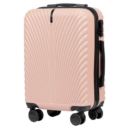 Wings Swan 20" kabinväska - rosa, ABS+, 4 hjul, säkert lås