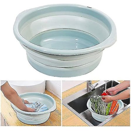 Foldbar Sammenklappelig Opvaskeskål Silikon Rund Vask