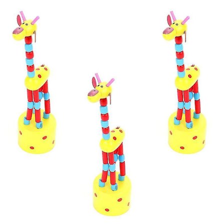 16X4cm Tilfeldig Farge Leketøysett 3stk Morsomme Barn Giraff Gyngleke Pedagogisk Finger Treningsleke R