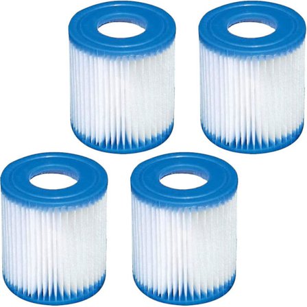 4-pakning med filterpatroner til Bestway, gjenbrukbare oppblåsbare filterpatroner for basseng type I, filterpatroner for rengjøring av rørformede 