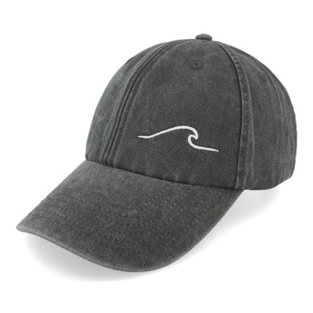 Wild Spirit - Svart unconstructed Keps - Small Wave Washed Black Dad Cap @ Hatstore