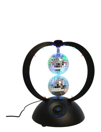 Music Music Rotating Double Mirror Balls Multi Colour Leds - Black - ONE SIZE
